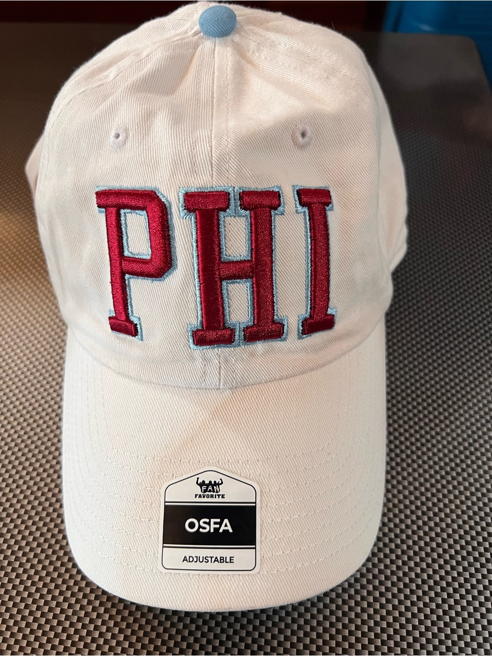 MLB baseball hat PHI Embroidered White Adjustable Hat